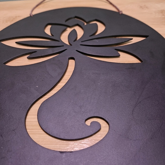 Black Lotus Wall Hanging Decor Metal - Picture 6 of 10